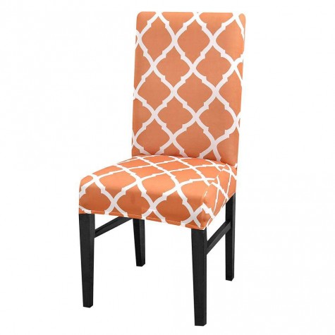 Printing Stretch Chair Cover Slipcover Banquet Hotel Home Decoration Orange