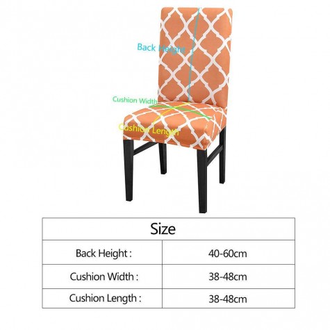 Printing Stretch Chair Cover Slipcover Banquet Hotel Home Decoration Orange