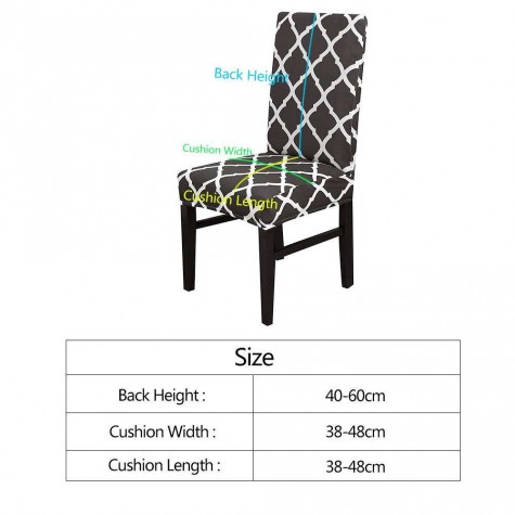 Printing Stretch Chair Cover Slipcover Banquet Hotel Home Decoration Black