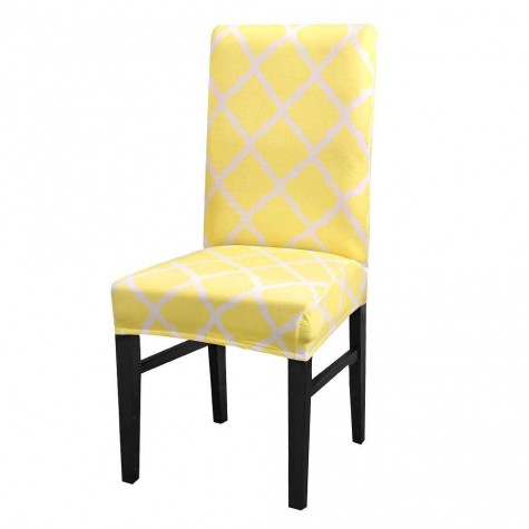 Printing Stretch Chair Cover Elastic Slipcover Hotel Home Decoration Yellow