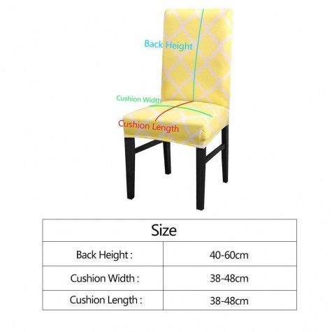 Printing Stretch Chair Cover Elastic Slipcover Hotel Home Decoration Yellow