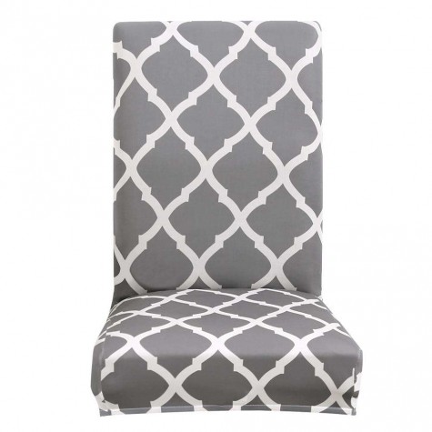 Printing Stretch Chair Cover Elastic Slipcover Hotel Home Decoration Grey