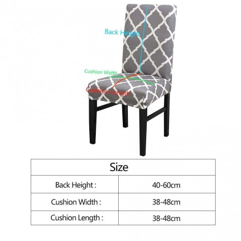 Printing Stretch Chair Cover Elastic Slipcover Hotel Home Decoration Grey