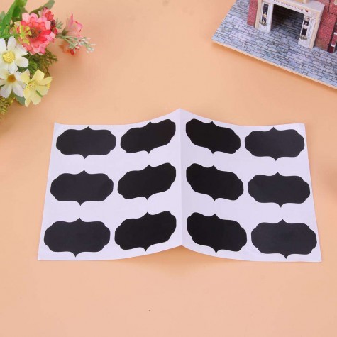 60PCS Wedding Kitchen Jars Blackboard Stickers Chalkboard Lables Irregular