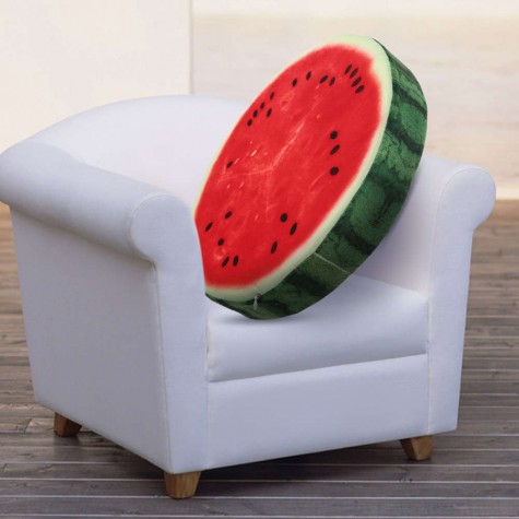 3D Print Fruit Office Chair Back Cushion Sofa Throw Pillow Watermelon 40cm