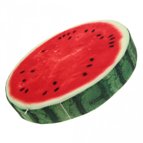 3D Print Fruit Office Chair Back Cushion Sofa Throw Pillow Watermelon 40cm