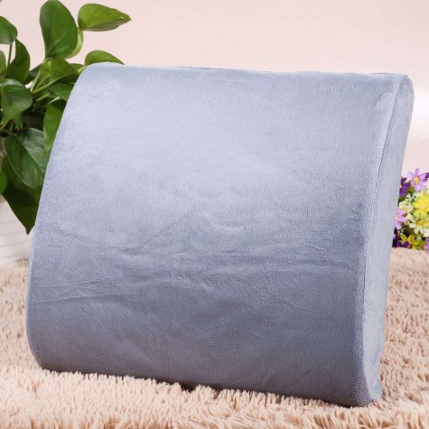 Memory Foam Lumbar Cushion Back Support Travel Pillow Car Seat Grey