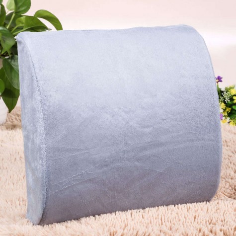 Memory Foam Lumbar Cushion Back Support Travel Pillow Car Seat Grey